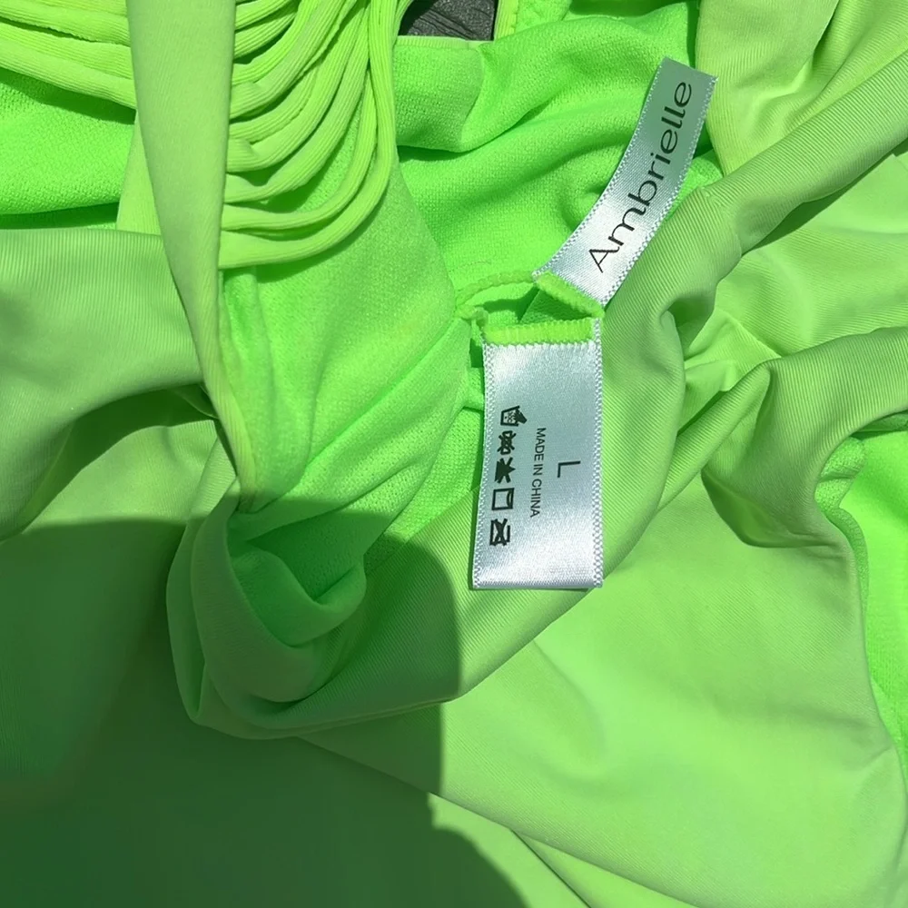 Bright Green One Piece Bathing Suit - Picture 6 of 6